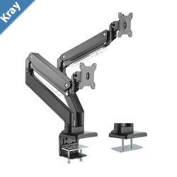 Brateck Dual Monitors Aluminum HeavyDuty Gas Spring Monitor Arm Fit Most 1735 Monitors Up to 15kg per screen VESA 75x75100x100