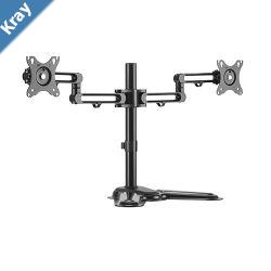 Brateck Dual Free Standing Monitor Premium Articulating Aluminum Monitor Stand Fit Most 1732 Monitors Up to 8kg per screen VESA 75x75100x100