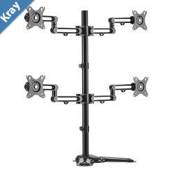 Brateck Quad Free Standing Monitor Premium Articulating Aluminum Monitor Stand Fit Most 1732 Monitors Up to 8kg per screen VESA 75x75100x100LS Brateck Quad Free Standing Monitor Premium Articulating Aluminum Monitor Stand Fit Most 1732 Monitors Up to 8kg per screen VESA 75x75100x100LS