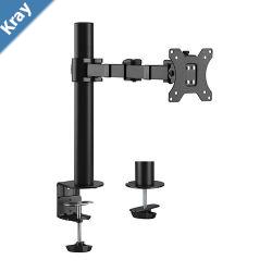 Brateck Single Monitor Affordable Steel Articulating Monitor Arm Fit Most 1732 Monitor Up to 9kg per screen VESA 75x75100x100