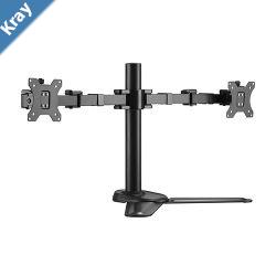 Brateck Dual Free Standing Monitors Affordable Steel Articulating Monitor Stand Fit Most 1732 Monitors Up to 9kg per screen VESA 75x75100x100