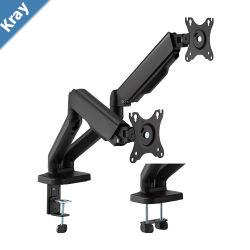 Brateck CostEffective SpringAssisted Dual Monitor Arm Fit Most 1732 Monitor Up to 9KG VESA 75x75100x100Black