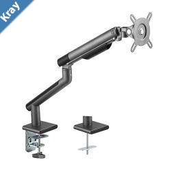 Brateck Single Monitor Premium Slim Aluminum SpringAssisted Monitor Arm Fix Most 1732 Monitor Up to 9kg per screen VESA 75x75100x100  Space Grey