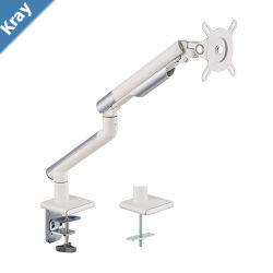 Brateck Single Monitor Premium Slim Aluminum SpringAssisted Monitor Arm Fix Most 1732 Monitor Up to 9kg per screen VESA 75x75100x100    White