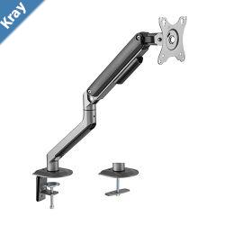 Brateck Single Monitor Economical SpringAssisted Monitor Arm Fit Most 1732 Monitors Up to 9kg per screen VESA 75x75100x100  Space Grey