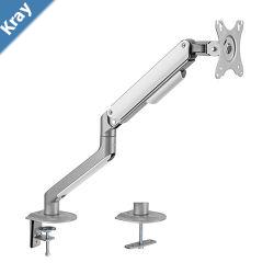 Brateck Single Monitor Economical SpringAssisted Monitor Arm Fit Most 1732 Monitors Up to 9kg per screen VESA 75x75100x100 Matte Grey