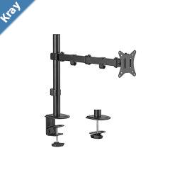 Brateck SingleMonitor Stell Articulating Monitor Mount Fit Most 1732 Monitor Up to 9KG VESA 75x75100x100Black
