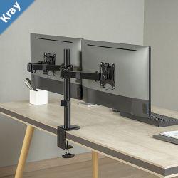Brateck DualMonitor Steel Articulating Monitor Mount Fit Most 1732 Monitor Up to 20KG VESA 75x75100x100BlackNEW