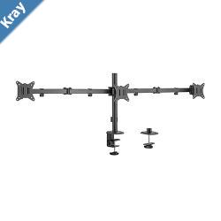 Brateck TripleMonitor Steel Articulating Monitor Mount Fit Most 1727 Monitor Up to 9KG VESA 75x75100x100Black