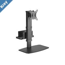 Brateck Vertical Lift Monitor Stand With Thin Client CPU Mount  Fit Most 1732 Monitor Up to 8KG VESA 75x75100x100Black
