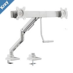 Brateck Fabulous DeskMounted Gas Spring Monitor Arm For Dual Monitors Fit Most 1732 Monitor Up to 9kg per screen VESA 100x10075x75 BlackLS