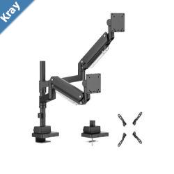 Brateck LDT80C024P Matte Black Super HeavyDuty PoleMounted Gas Spring Dual Monitor Arm For most 2457 Monitors LS Brateck LDT80C024P Matte Black Super HeavyDuty PoleMounted Gas Spring Dual Monitor Arm For most 2457 Monitors LS