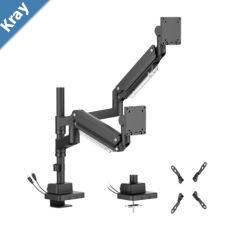 Brateck LDT80C024UCP Matte Black Super HeavyDuty PoleMounted Gas Spring Dual Monitor Arm with USBA and USBC Ports For most 2457 Monitors LS Brateck LDT80C024UCP Matte Black Super HeavyDuty PoleMounted Gas Spring Dual Monitor Arm with USBA and USBC Ports For most 2457 Monitors LS
