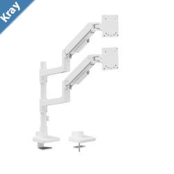 Brateck LDT81C024PW NOTEWORTHY POLEMOUNTED HEAVYDUTY GAS SPRING DUAL MONITOR ARM Fit Most 1749 Monitor Fine Texture White LS