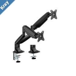 Brateck LDT82C024BK DUAL SCREEN HEAVYDUTY GAS SPRING MONITOR ARM For most 1735 Monitors Matte BlackNew