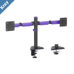 Brateck LDT89C024 Matte Black Amethyst Articulating Gaming Dual Monitor Arm Fit Screen Size 1732 Screen Quantity 2 LS Brateck LDT89C024 Matte Black Amethyst Articulating Gaming Dual Monitor Arm Fit Screen Size 1732 Screen Quantity 2 LS