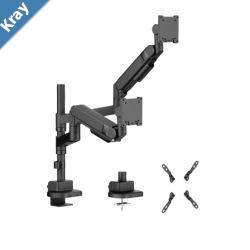 Brateck LDT92C024PB FutureProof HeavyDuty PoleMounted Gas Spring Dual Monitor Arm Fit Screen Size2457 Weight Capacity227kg LS Brateck LDT92C024PB FutureProof HeavyDuty PoleMounted Gas Spring Dual Monitor Arm Fit Screen Size2457 Weight Capacity227kg LS
