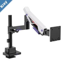 Brateck LDT95C012UCP Atlas Neo Gaming PoleMounted Monitor Arm with USBA  USBC Ports For most 2457 Monitors Matte Black  White new