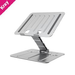 Brateck Foldable Stepless Adjustable Laptop Riser For 10'-17.3' laptops & tablets (Silver)