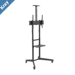 Brateck Versatile  Compact Steel TV Cart with top and center shelf for 3770 TVs Up to 50kg