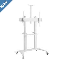 Brateck UltraModern Large Screen Aluminum TV Cart  Fit 70120 Up to 140kg WhiteLS