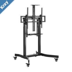 Brateck Deluxe Motorized Large TV Cart with Tilt Equipment Shelf and Camera Mount Fit 55100 Up to 120Kg  Black