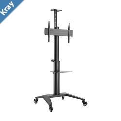 Brateck UltraModern Aluminum TV Cart LandscapePortrait Orientation  Fit 3770 Up to 70Kg  Black