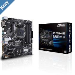 ASUS AMD B550M PRIME B550MK Ryzen AM4 mATX MB Dual M.2 PCIe 4.0 1Gb Ethernet HDMIDSubDVI SATA 6Gbps USB 3.2 Gen 2 A