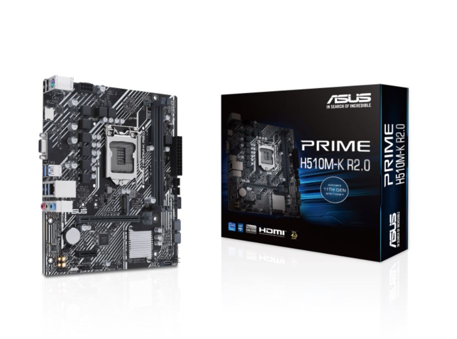 ASUS H510M PRIME H510MK R2 Intel LGA 1200 Micro ATX motherboard with PCIe 4.0 32Gbps M.2 slot Intel 1 Gb Ethernet