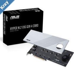 ASUS HYPER M.2 X16 GEN 4 CARD Supports 4xPCIE3.0 4xM2 Transfer Rate 256Gbps