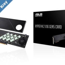 ASUS HYPER M.2 X16 GEN5 CARD PCIe 5.04.0 Supports up to Ffour NVMe M.2 22422260228022110 devices at up to 512 Gbps