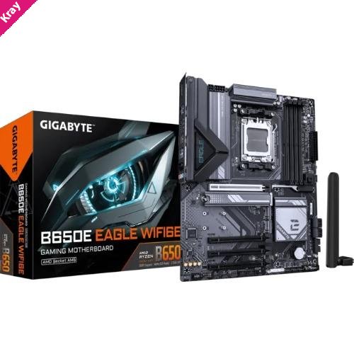 Gigabyte B650 EAGLE AX, AM5, 4 x DDR5 up to 256 GB,  1 x HDMI port, 4x PCI Express x16, 3x  M.2. 4x USB 3.2