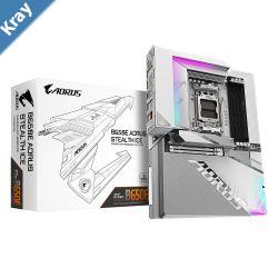 Gigabyte B650E AORUS STEALTH ICE AMD AM5 ATX Motherboard 4x DDR5256GB1x PCIe x16 3x M.2 4x SATA 6 8x USB 3.2 1x USBC 4x USB 2.0