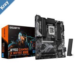 Gigabyte B760 GAMING X WIFI6E GEN5 Intel LGA 1700 ATX Motherboard 4x DDR5 256GB 3x PCIE x16 3x M.2 4x SATA  1x USB 3.2 1x USBC 5x USB 2.0