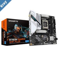 Gigabyte B760M GAMING WIFI PLUS  Intel LGA 1700 mATX Motherboard 2x DDR5 128GB 1x PCIE x16 1x PCIE x1 2x M.2 4x SATA 5x USB 3.2 2x USB 2.0