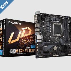 Gigabyte H610M S2H V2 DDR4 Motherboard with 611 Hybrid Phases Digital VRM Design PCIe 4.0 Design Gen3 x4 M.2 DisplayPort  HDMI
