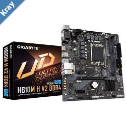 Gigabyte H610M H V2 DDR4 1.0 LGA 1700 mATX Motherboard 2x DDR4 64GB 1x PCIE x16 1x PCIE x1 1x M.2 4x SATA 2x USB 3.2 4x USB 2.0