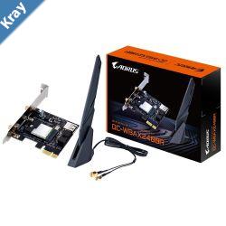 Gigabyte WBAX2400R WiFi 6 PCIe Adapter 2.4GHz5GHz6GHz bands IEEE 802.11.acR2ax Bluetooth 5.3 MUMIMO PCIE x1