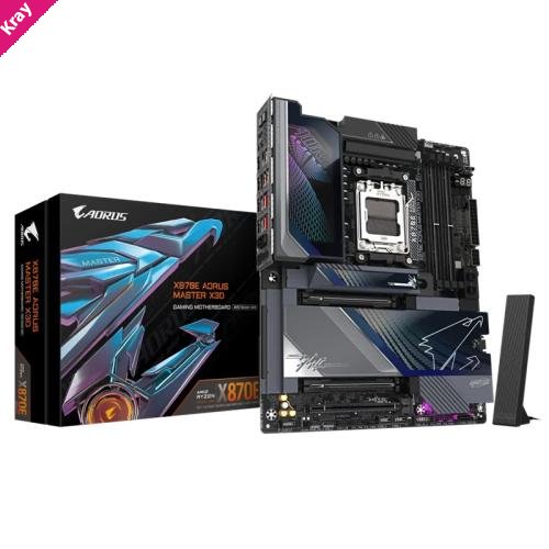 Gigabyte X870E AORUS MASTER X3D AM5 DDR5 256GB USB4 Wi-Fi7 BT5.4 10GbE+5GbE PCIe5 M.2 PCIe5/4 HDMI ALC1220 ES9118 ATX 30.5×24.4cm