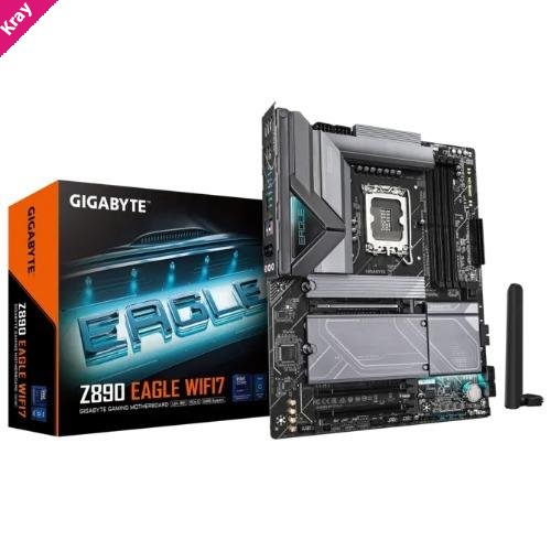 Gigabyte Z890 EAGLE WIFI7 P Intel LGA 1851 ATX Motherboard, 4x DDR5 ~256GB, 3x PCI-E x16, 4x M.2, 4x SATA,  5x USB 3.2, 1x USB-C, 4x USB 2.0