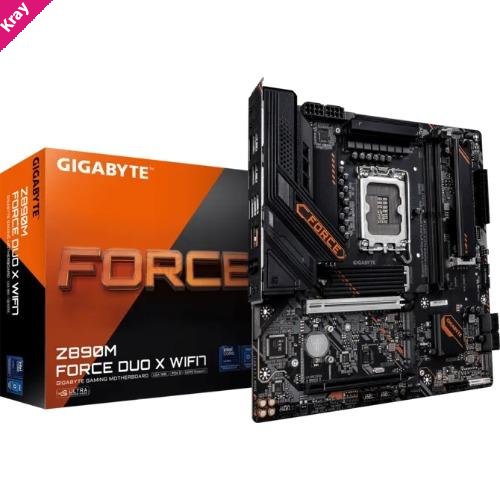 Gigabyte Z890M FORCE DUO X WIFI7 MB Intel LGA 1851 ATX Motherboard, 4x DDR5 ~256GB, 3x PCI-E x16, 4x M.2, 4x SATA,  5x USB 3.2, 1x USB-C, 4x USB 2.0