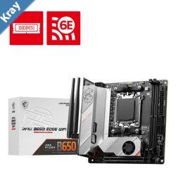 MSI MPG B650I EDGE WIFI AMD AM5 MITX Motherboard 2x DDR5 64GB 1x PCIE x16 2x M.2 4x SATA 2x USB2.0 5x USB 3.2 1x USBC