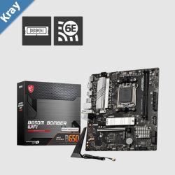 MSI B650M BOMBER WIFI AMD AM5 MATX Motherboard 2x DDR5 128GB 1x PCIE x16 2x M.2 4x SATA  6x USB 2.0