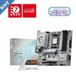 MSI B850M GAMING PLUS WIFI AMD AM5 4 x DDR5 up to 256 GB 1 x HDMI 2 x PCI Express x16 2 x M.2 4x USB 2.0 WiFi 7