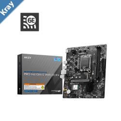 MSI PRO H610MS WIFI DDR4 Intel LGA 1700 mATX Motherboard 2x DDR464GB1x PCIe x161x PCIe x11x M.22x SATA 6G8x USB2.0