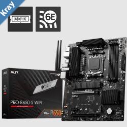 MSI PRO B650S WIFI AMD AM5 ATX Motherboard 4x DDR5 192GB 2x PCIE x16 2x M.2 4x SATA  11x USB 3.2 4x USB 2.0