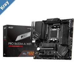 MSI PRO B650MA WIFI AMD AM5 MATX Motherboard 4x DDR5 128GB 1x PCIE x16 2x M.2 4x SATA  8x USB 3.2