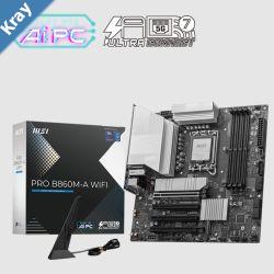 MSI PRO B860MA WIFI INTEL B860 4x DDR5 256GB 1x HDMI 4x PCIE x16 slot 3x M.2 4x SATA 6x USB 2.0 Intel WiFi 7
