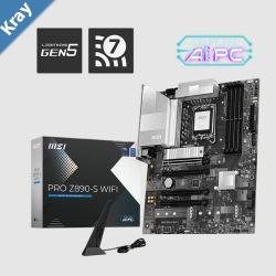 MSI PRO Z890S WIFI INTEL Z890 4x DDR5 256GB 1x HDMI 4x PCIE x16 slot 3x M.2 4x SATA 4x USB 2.0 Intel WiFi 7
