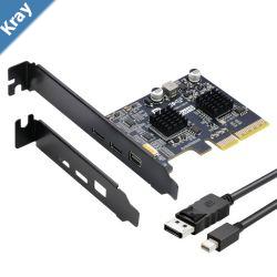 Simplecom EC365 PCIe x4 to 2Port USB 3.2 Gen II TypeC with Mini DisplayPort Input for USBC DP Alt Mode Expansion Card